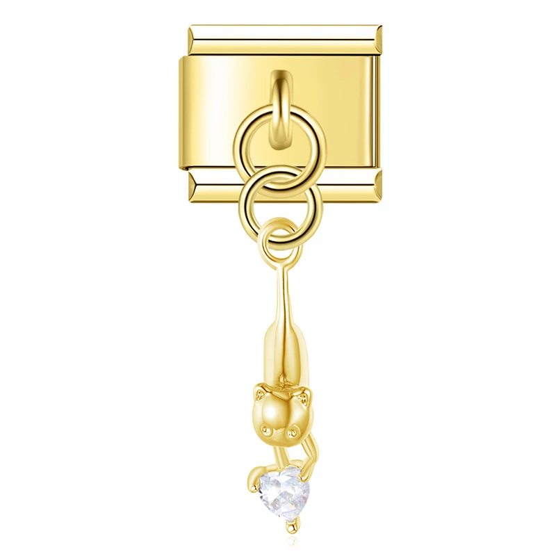 Cat, Bear and Crab Dangle Italian Charms - Image 9