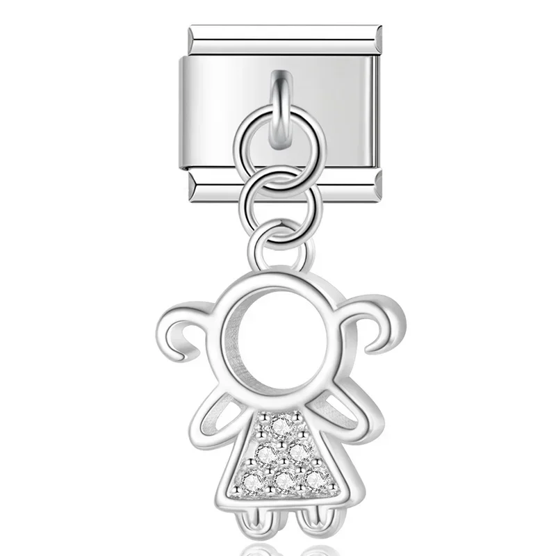 Little Boy and Girl Dangle Italian Charms - Image 4
