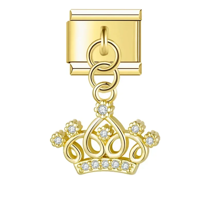 Gold Crystal Symbol Dangle Italian Charms - Image 13