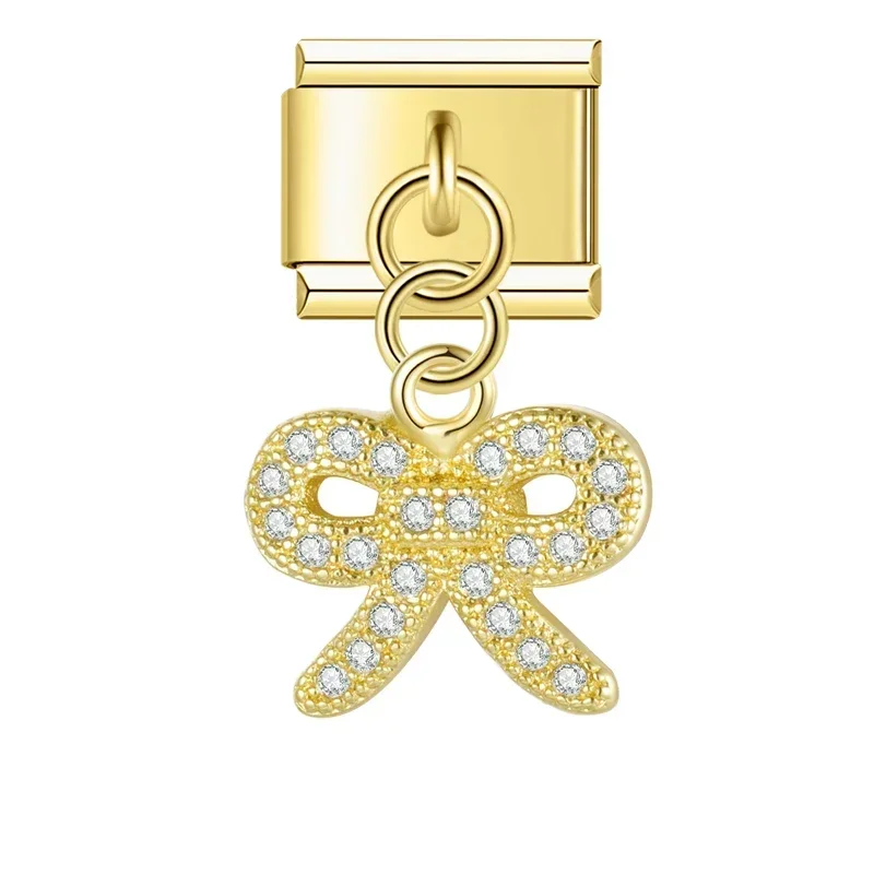 Gold Crystal Symbol Dangle Italian Charms - Image 10