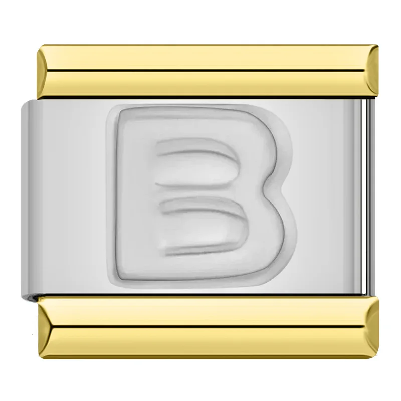 Engraved Letter Gold Frame Italian Charms - Image 32