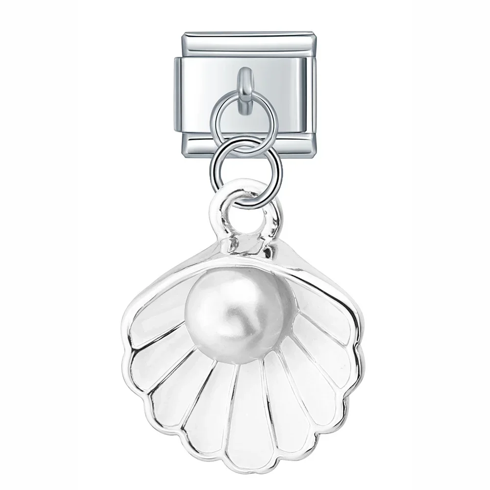 Seashell and Pearl Dangle Italian Charms - Image 5