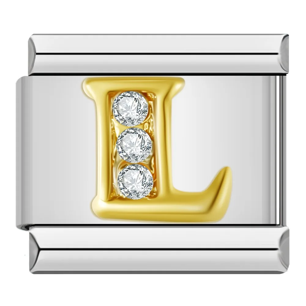 Gold Crystal Letter Italian Charms A to Z - Image 21