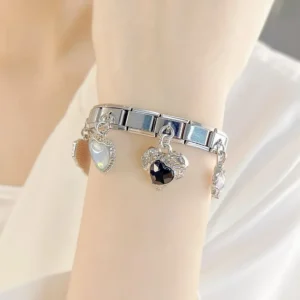 Molten Heart Crystal Dangle Italian Charms