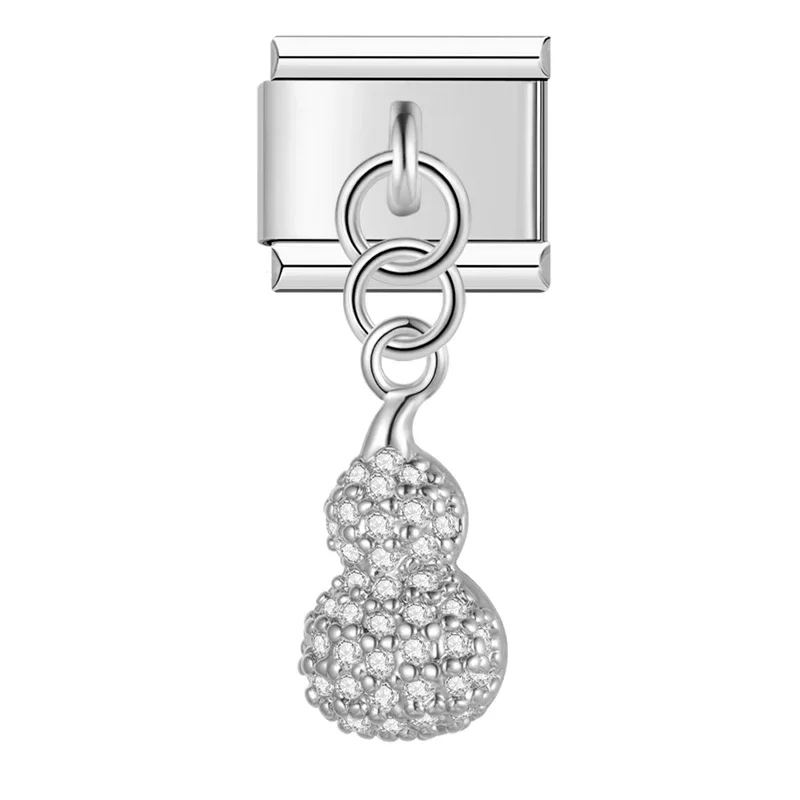 Silver Crystal Symbol Dangle Italian Charms - Image 24