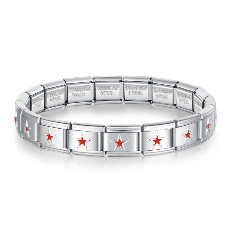Red Heart and Crown Italian Charm Bracelet - Image 4