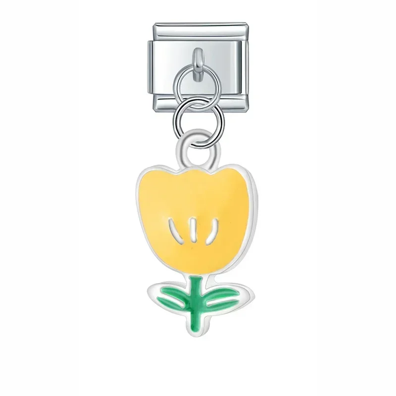 Tulip and Rose Dangle Italian Charms - Image 13