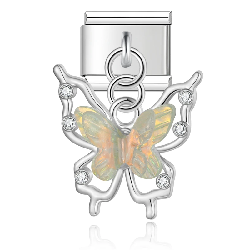 Butterfly and Flower Dangle Italian Charms - Image 13