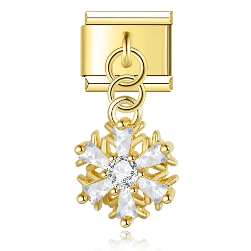 Gold Crystal Dangle Italian Charms - Image 13