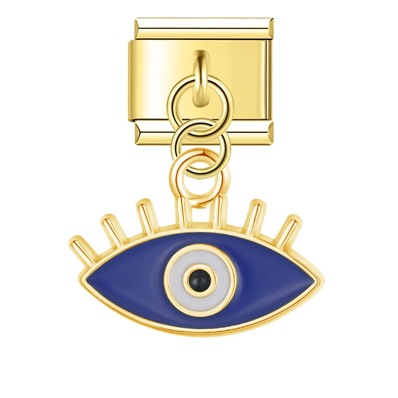 Gold Evil Eye Dangle Italian Charms - Image 7