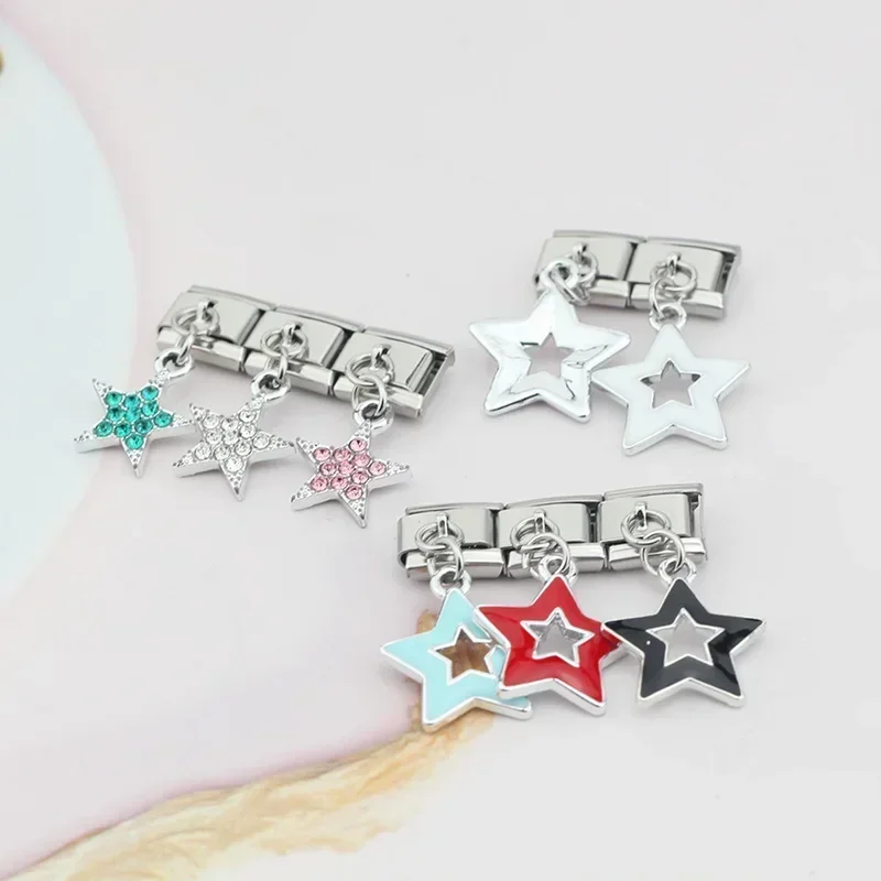 Star and Heart Dangle Italian Charms