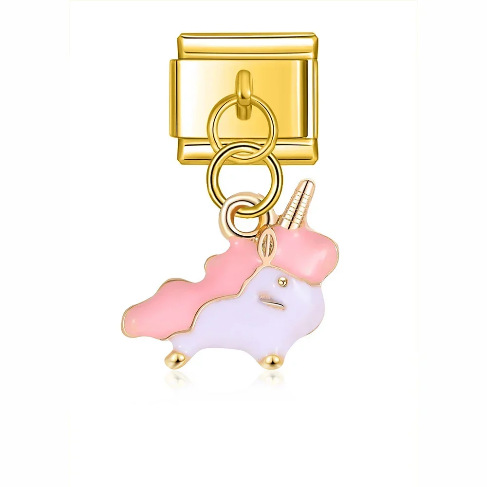 Gold Heart, Unicorn and Bell Dangle Charms - Image 8
