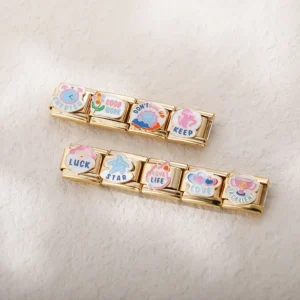 Gold Positive Message Italian Charms