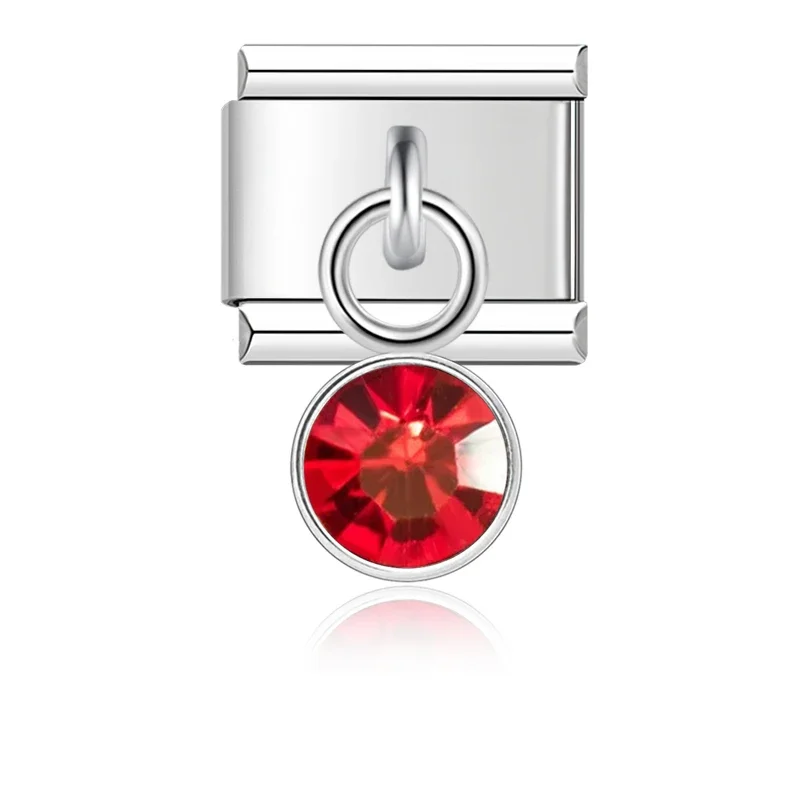 Silver Birthstone Crystal Dangle Italian Charm - Image 14