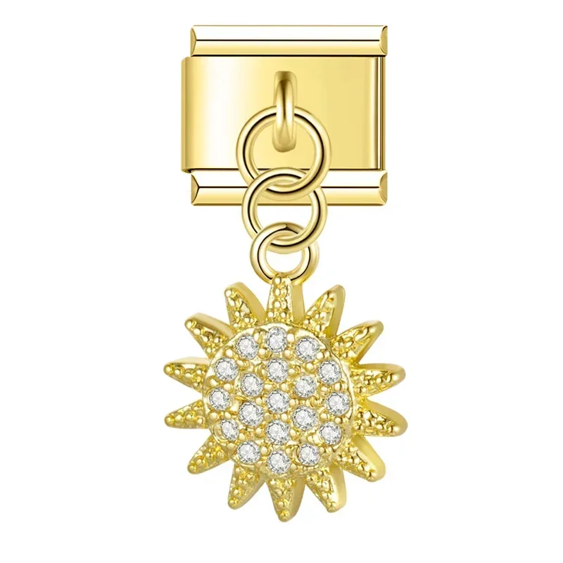 Gold Crystal Symbol Dangle Italian Charms - Image 4
