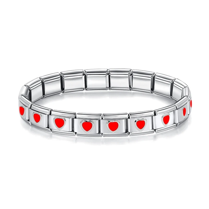 Red Heart and Crown Italian Charm Bracelet - Image 7