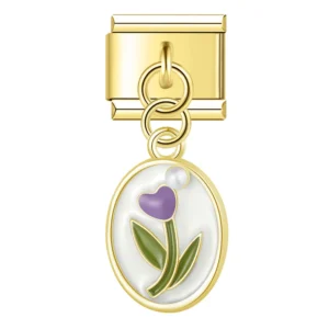 Tulip Cameo Dangle Italian Charms