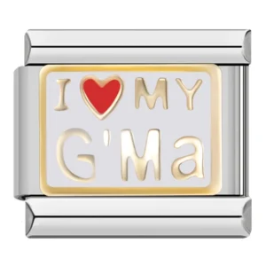 I Love Mom and Baby Girl Italian Charms