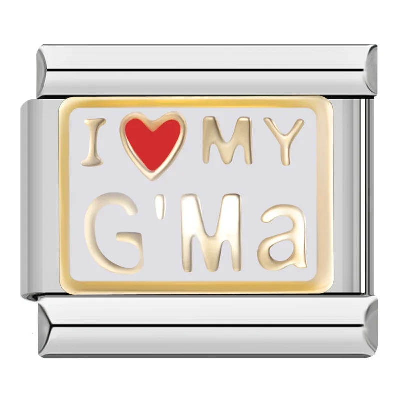 I Love Mom and Baby Girl Italian Charms