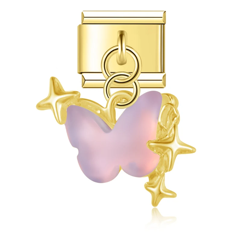 Opal Butterfly Dangle Italian Charms - Image 11