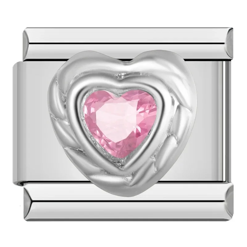 Birthstone Crystal Heart Italian Charms - Image 11