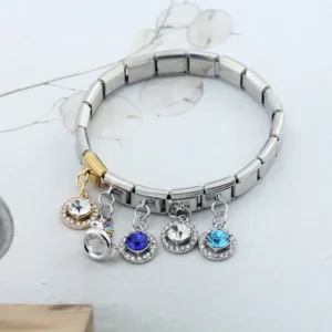 Crystal and Unicorn Dangle Italian Charms