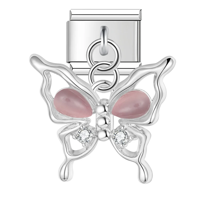 Crystal Butterfly Dangle Italian Charms - Image 2