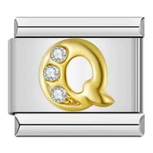 Gold Crystal Letter Italian Charms A to Z