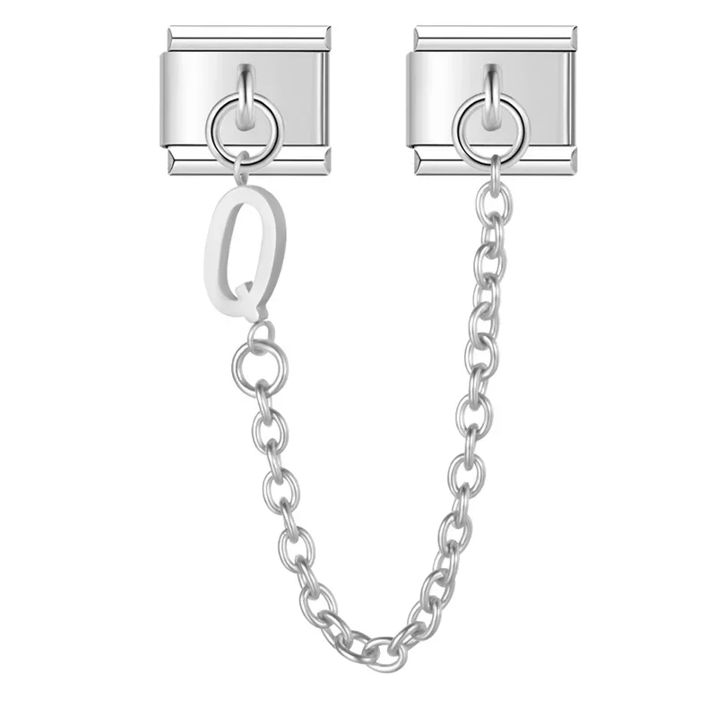 Silver Initial Safety Chain Italian Charms - Image 20