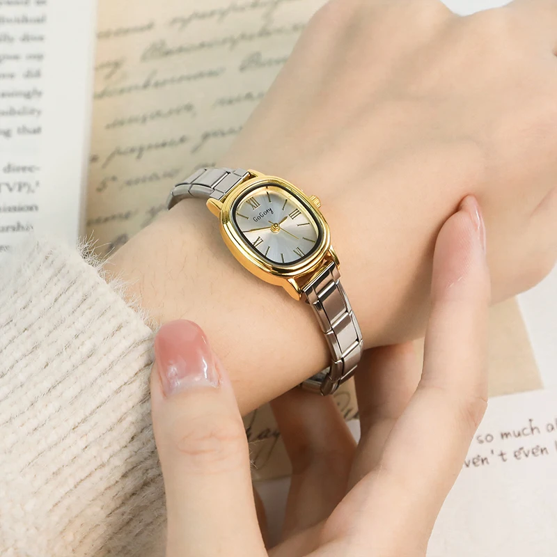 Gold Tonneau Italian Charm Watch
