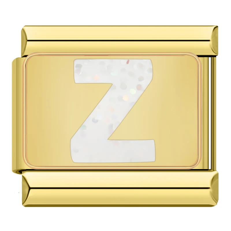 Sparkle Gold Letter Italian Charms - Image 6