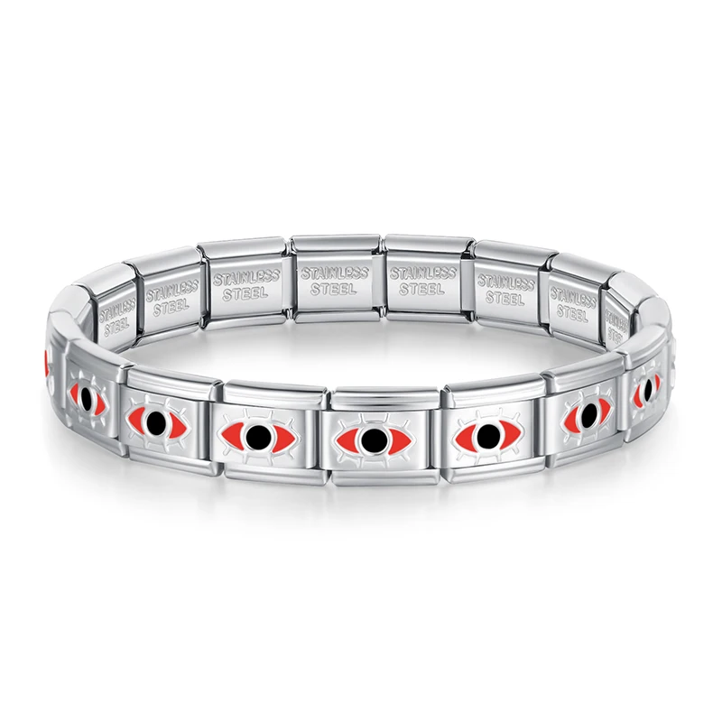 Red Heart and Crown Italian Charm Bracelet - Image 9