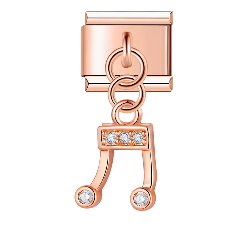 Crystal Crown, Hamsa and Music Note Dangle Italian Charms - Image 10