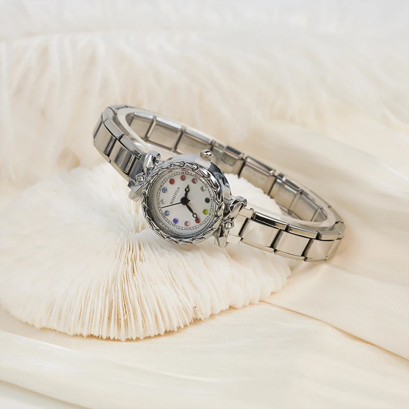Rainbow Numbers Italian Charm Watch