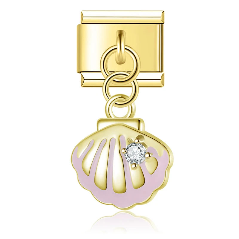 Gold Starfish and Seashell Dangle Italian Charms - Image 8