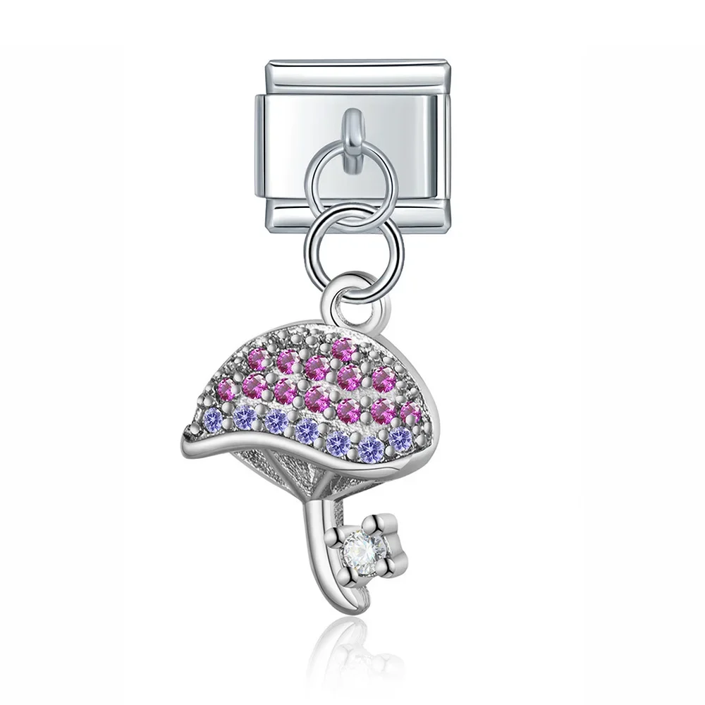 Crystal Fruit and Mushroom Dangle Italian Charms - Image 5