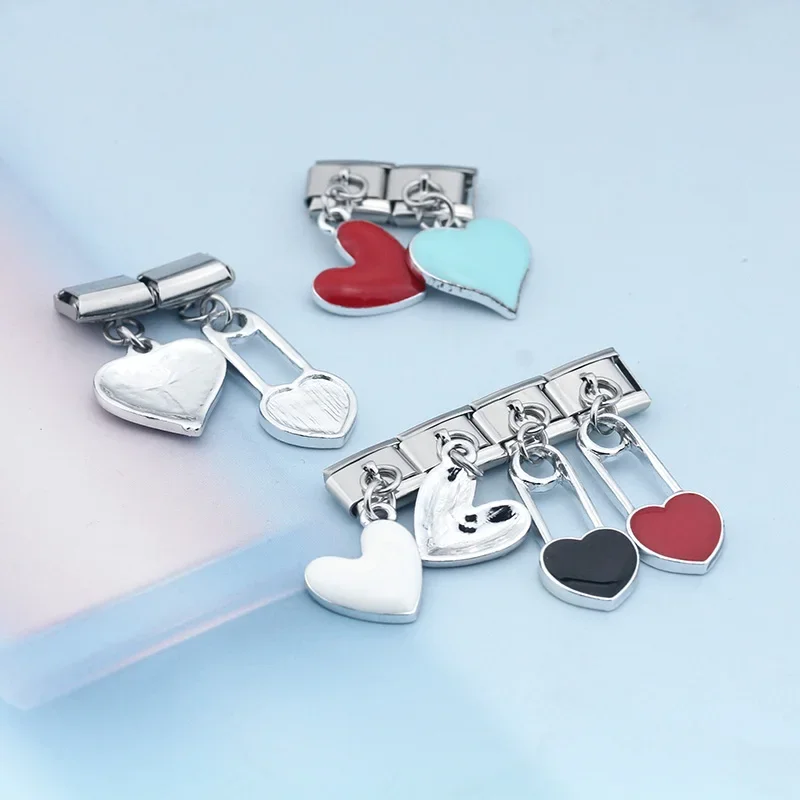 Enamel Heart Dangle Italian Charms