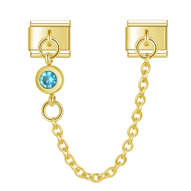 Crystal Safety Chain Gold Italian Charms - Image 6