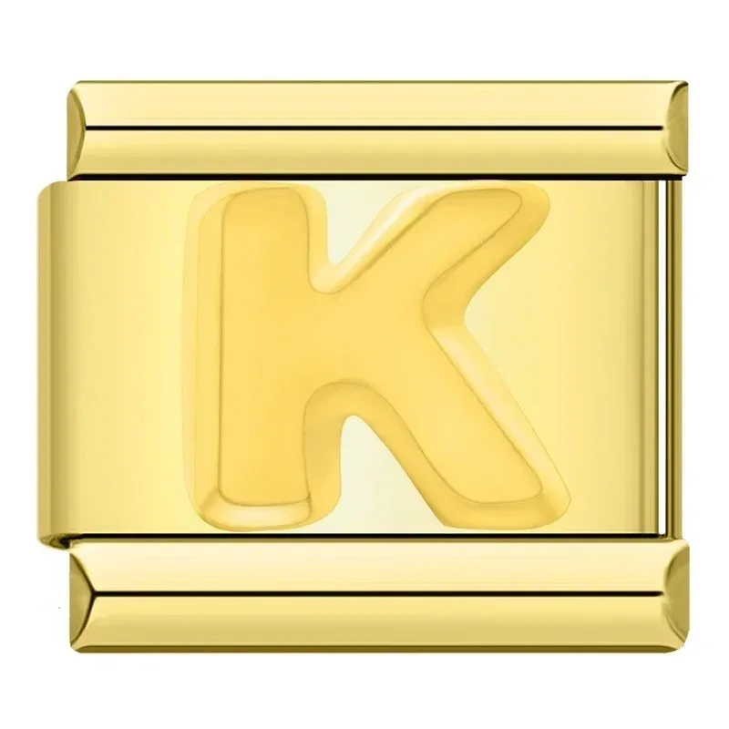 Gold Block Letter Italian Charms - Image 12