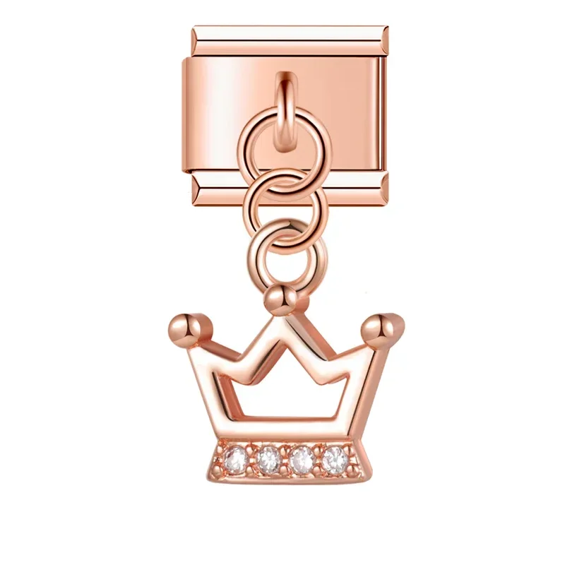 Rose Gold Crystal Symbol Dangle Italian Charms - Image 16