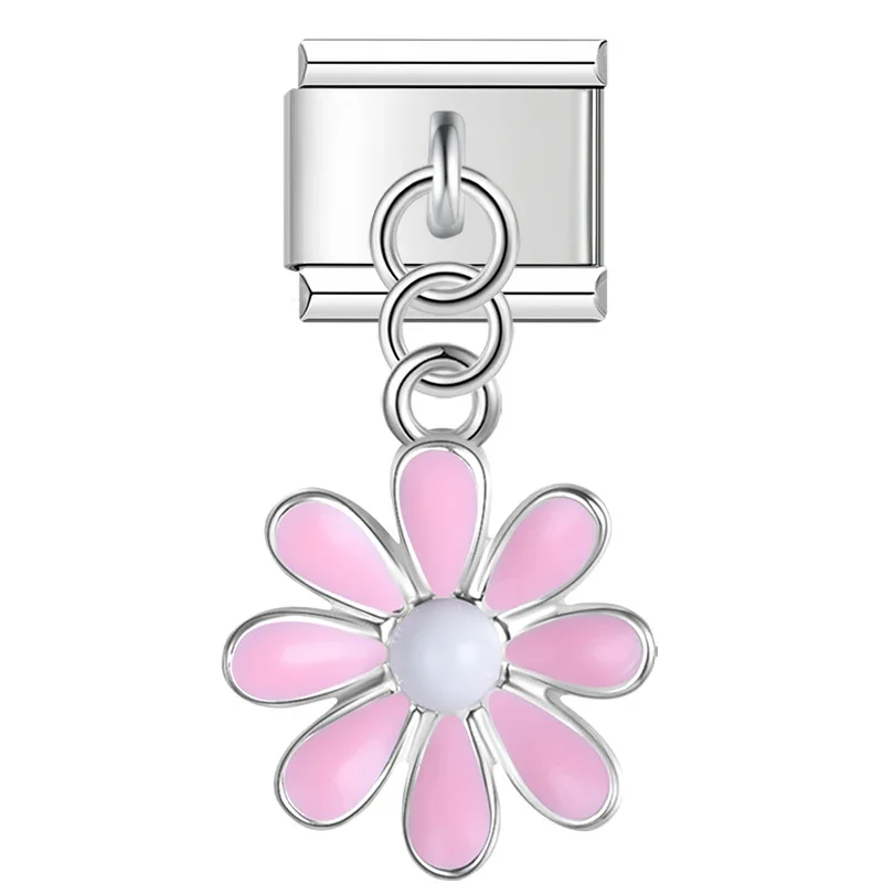 Moustache, Daisy and Ginkgo Dangle Italian Charms - Image 8