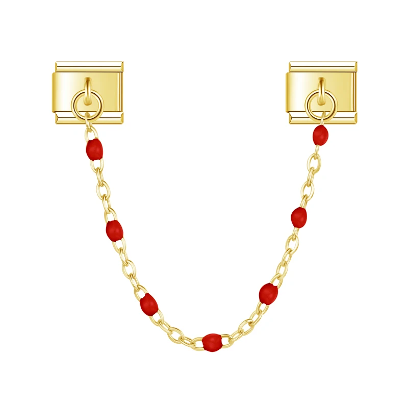Colour Bead Safety Chain Italian Charms - Image 4