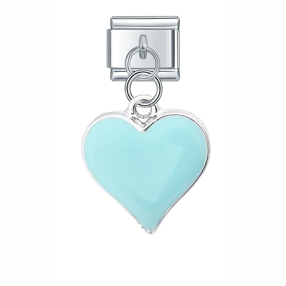 Enamel Heart Dangle Italian Charms - Image 12