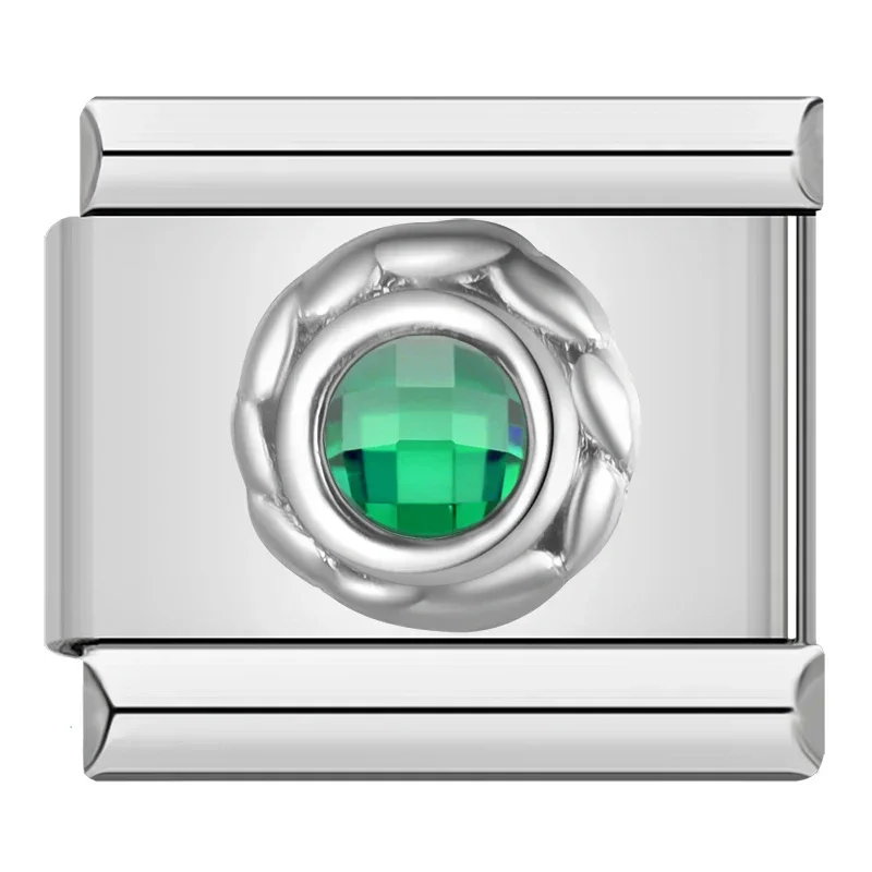 Birthstone Crystal Heart Italian Charms - Image 6