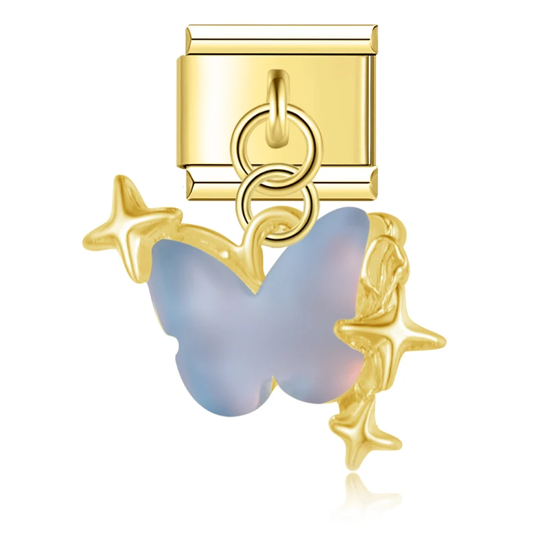 Opal Butterfly Dangle Italian Charms - Image 8