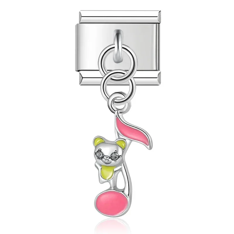 Rose Gold and Silver Love Dangle Italian Charms - Image 10
