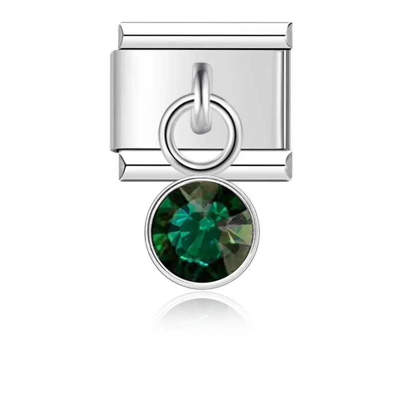 Silver Birthstone Crystal Dangle Italian Charm - Image 7
