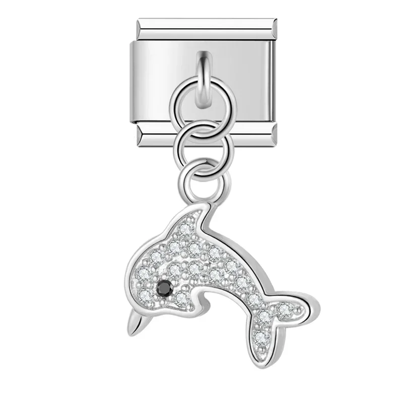 Silver Crystal Symbol Dangle Italian Charms - Image 15