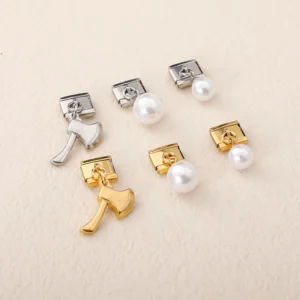 Pearl and Axe Dangle Italian Charms