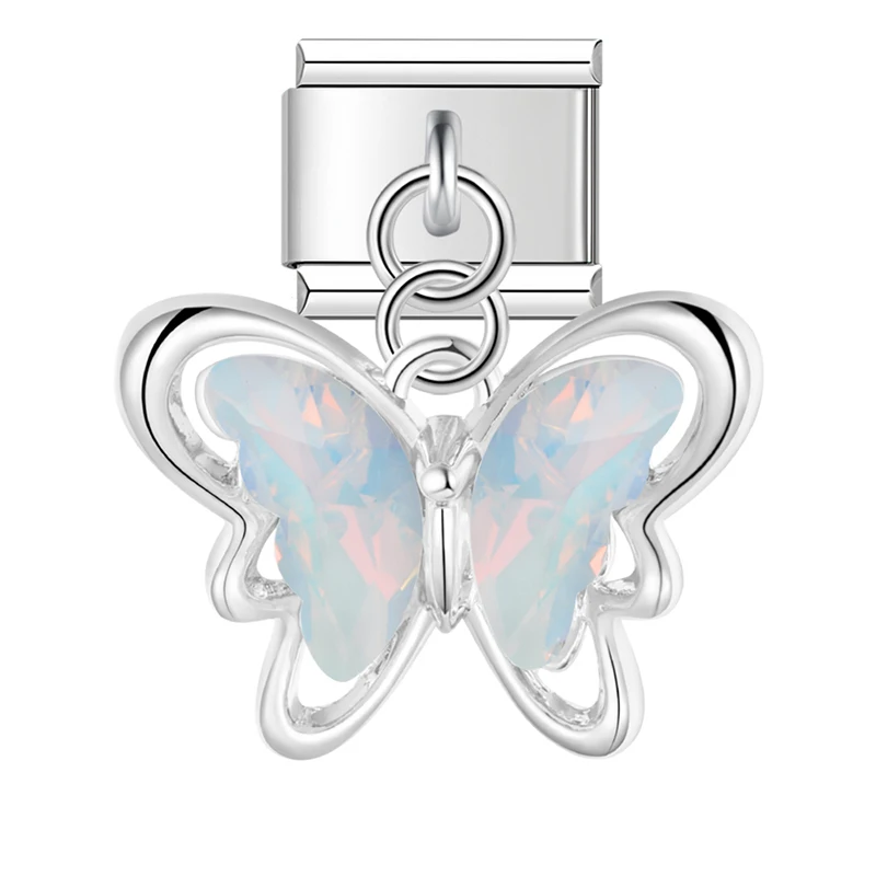 Crystal Butterfly Dangle Italian Charms - Image 5